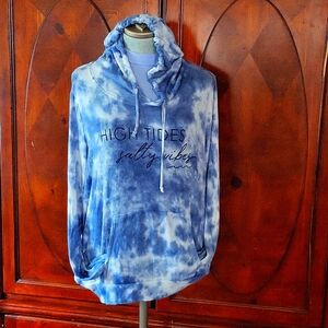 Salt Life High Tides Salty Vibes Hooded Lightweight blueTie-Dye Sweatshirt